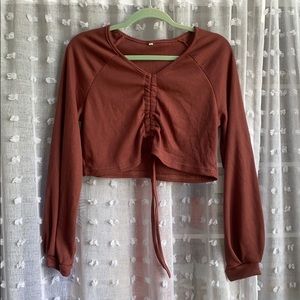 Chinced long sleeve top